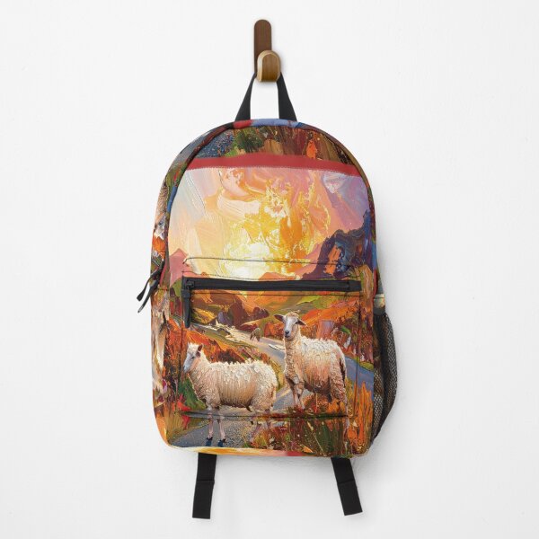 Item preview, Sheep on a small road in a mountainous landscape (Digital painting) designed and sold by Alan-David.