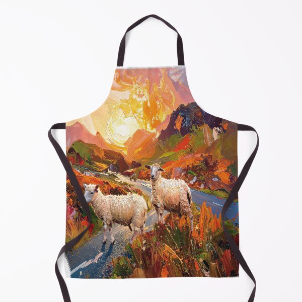 Item preview, Sheep on a small road in a mountainous landscape (Digital painting) designed and sold by Alan-David.