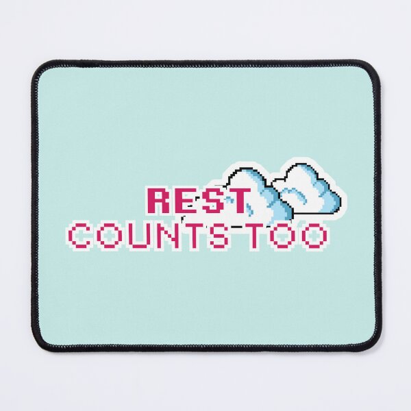 Item preview, Rest Counts Too Sticker | Cozy Self-Care & Burnout Recovery Aesthetic designed and sold by SwampKittyCo.
