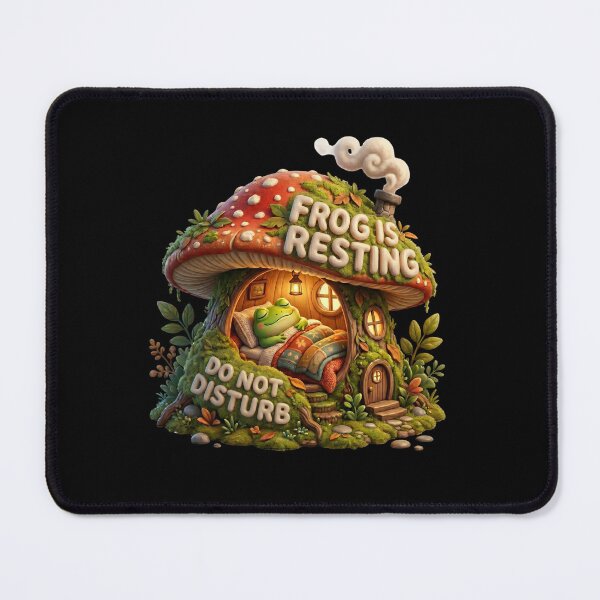 Item preview, Do Not Disturb Frog Is Resting Cottagecore Art designed and sold by pradeepvisuals.
