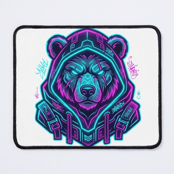 Item preview, Neon Cyber Bear Streetwear Hoodie Design designed and sold by Street Joy.