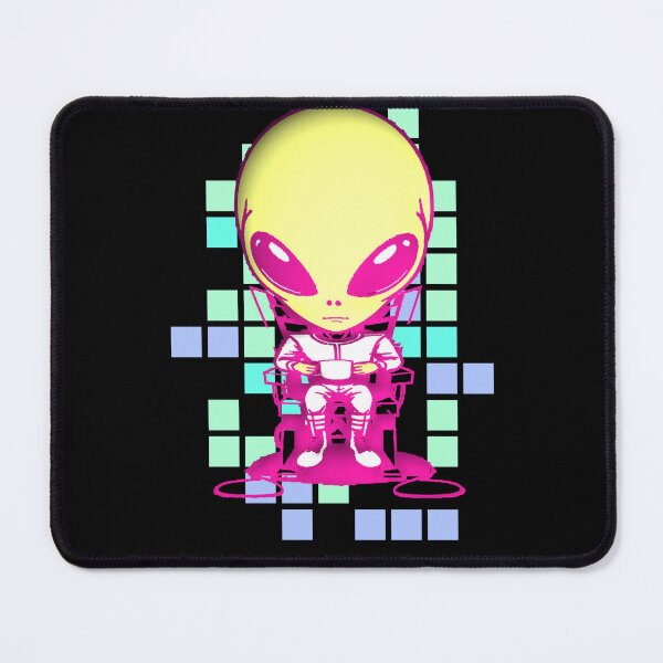 Item preview, Kawaii Alien Drinking Coffee Pixel Background designed and sold by AstronautMerch.