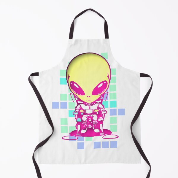 Item preview, Kawaii Alien Drinking Coffee Pixel Background designed and sold by AstronautMerch.