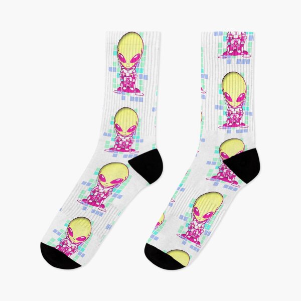 Item preview, Kawaii Alien Drinking Coffee Pixel Background designed and sold by AstronautMerch.