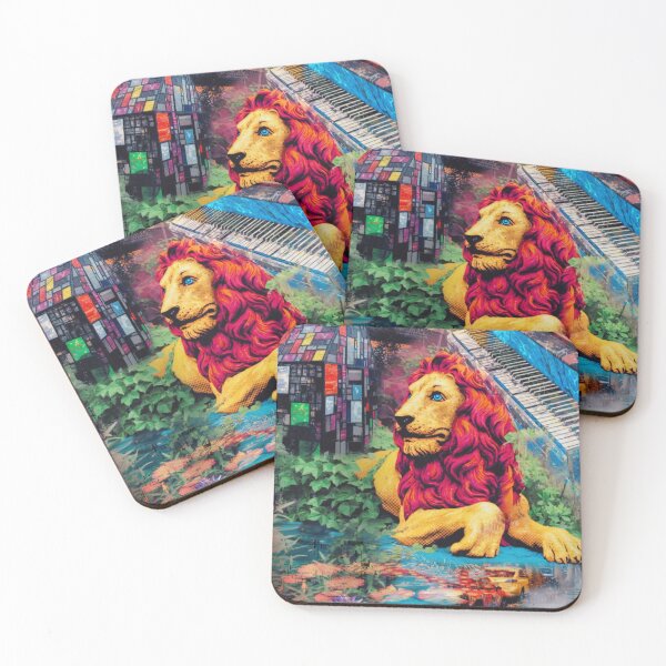 Artikelvorschau, Psychedelischer New Yorker Löwe – Surreale Pop-Art-Collage entworfen und verkauft von bewitchedcuties.