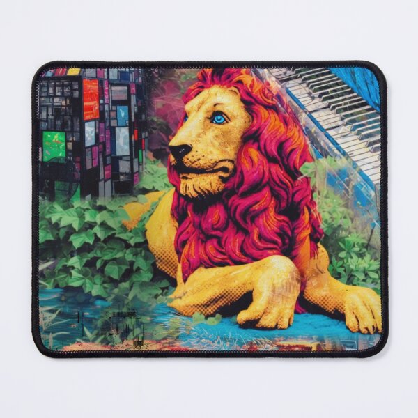 Item preview, Psychedelic NYC Lion – Surreal Pop Art Collage designed and sold by bewitchedcuties.
