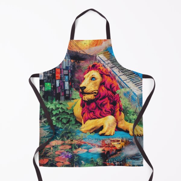 Item preview, Psychedelic NYC Lion – Surreal Pop Art Collage designed and sold by bewitchedcuties.