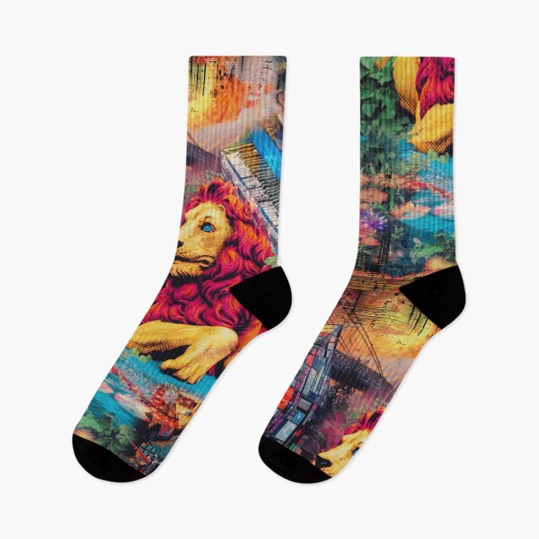 Item preview, Psychedelic NYC Lion – Surreal Pop Art Collage designed and sold by bewitchedcuties.