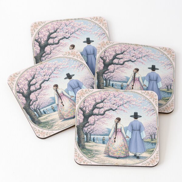 Item preview, Joseon Couple Cherry Blossoms Romance K-drama designed and sold by NerdiPop.