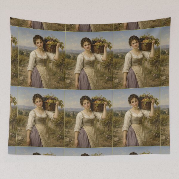 Item preview, Girl with fruit basket styled after WA Bouguereau  designed and sold by Collector-RB.