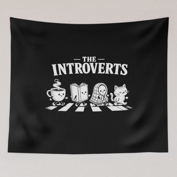 Item preview, The Introverts: Cozy Cartoon Characters Crossing the Road designed and sold by CircinusStore.