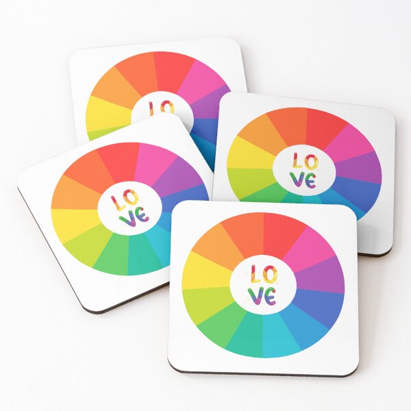 Item preview, Vibrant Rainbow Love Color Wheel - Colorful Typography Circle Art designed and sold by SolutionsArt.