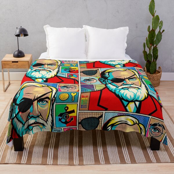 Item preview, Pop art graphic of a man with an eye patch, a captain's portrait, colorful festival designed and sold by G-M-Designs.