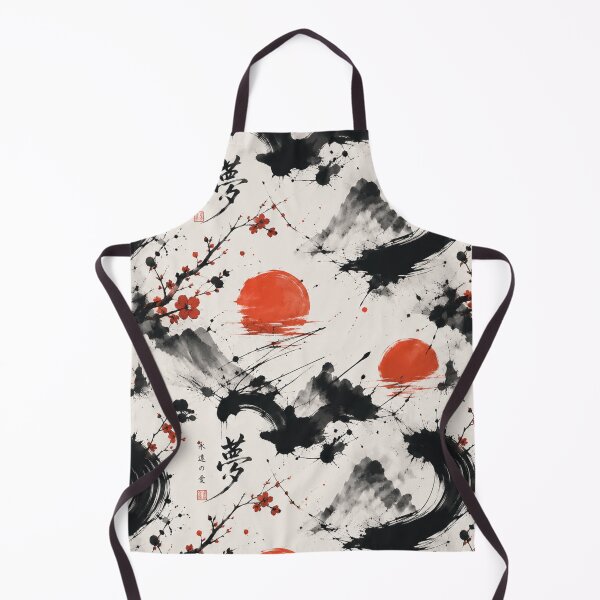 Item preview, Abstract sumi-e with red accents designed and sold by Prasakro.