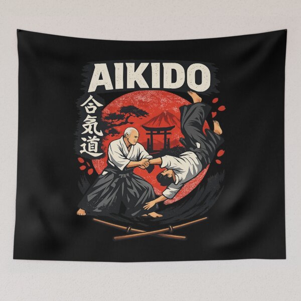 Item preview, Aikido Master - Martial Arts Japan Retro Sunset  designed and sold by SidTastic .