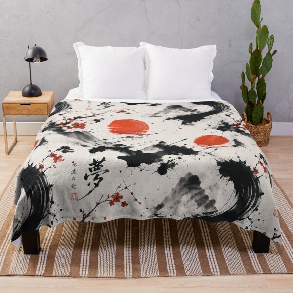 Item preview, Abstract sumi-e with red accents designed and sold by Prasakro.