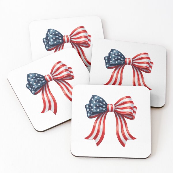 Item preview, Hand-Painted Patriotic Bow – USA Ribbon Flag Design designed and sold by Paper Drip.