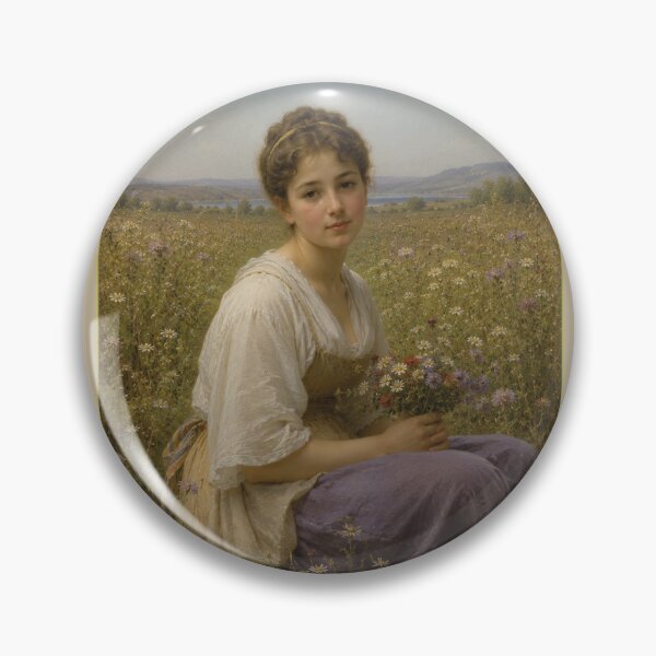Item preview, Girl in flower field styled after WA Bouguereau  designed and sold by Collector-RB.
