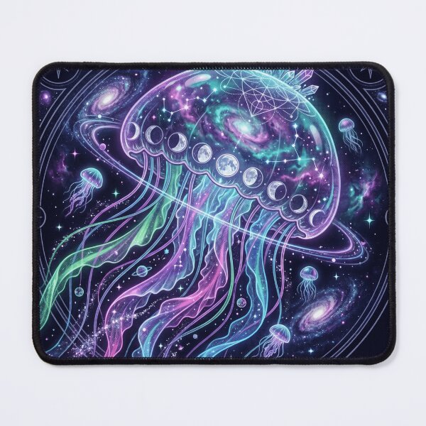 Item preview, Cosmic Jellyfish Moon Phases Galaxy Art designed and sold by Rovano.