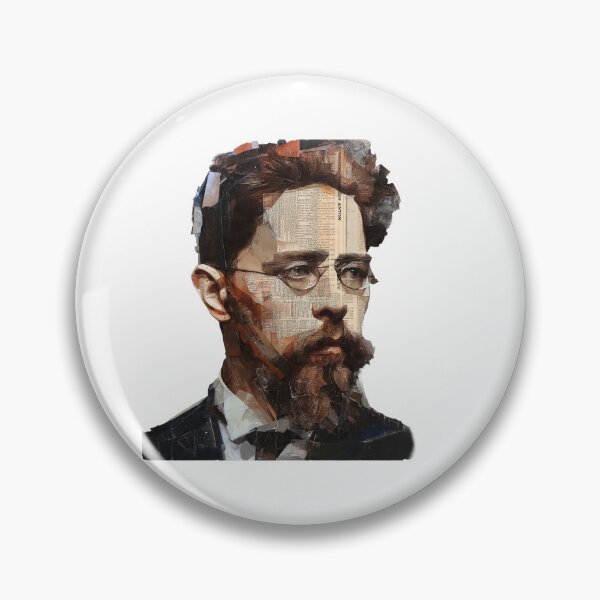 Item preview, Anton Chekhov – Literary Collage Portrait Art Print | Russian Short Story Theatre Poster designed and sold by OzzFrequency.