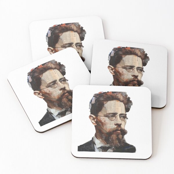 Item preview, Anton Chekhov – Literary Collage Portrait Art Print | Russian Short Story Theatre Poster designed and sold by OzzFrequency.
