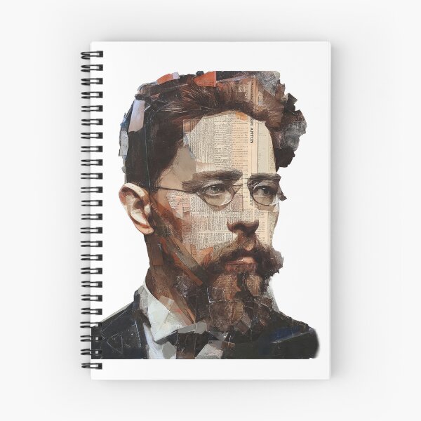 Item preview, Anton Chekhov – Literary Collage Portrait Art Print | Russian Short Story Theatre Poster designed and sold by OzzFrequency.