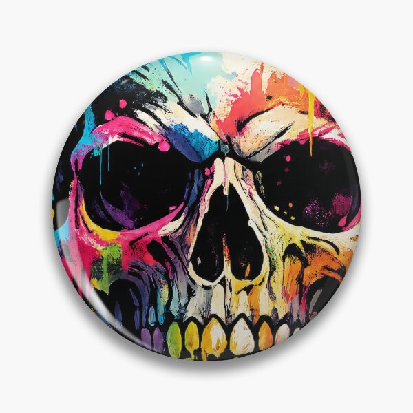 Item preview, Colorful Graffiti Skull – Neon Street Art Design designed and sold by WonderPiks.