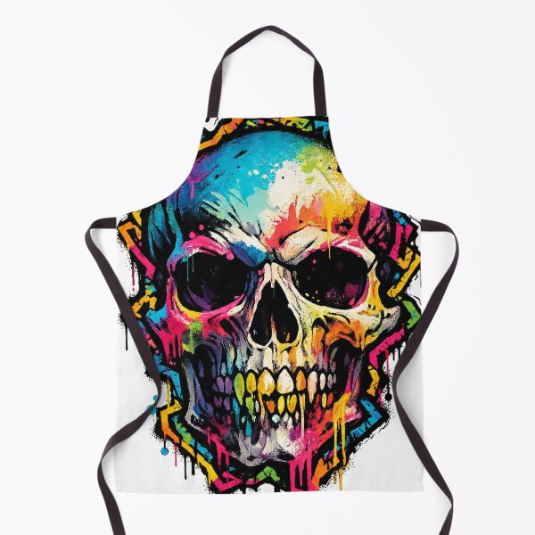 Item preview, Colorful Graffiti Skull – Neon Street Art Design designed and sold by WonderPiks.