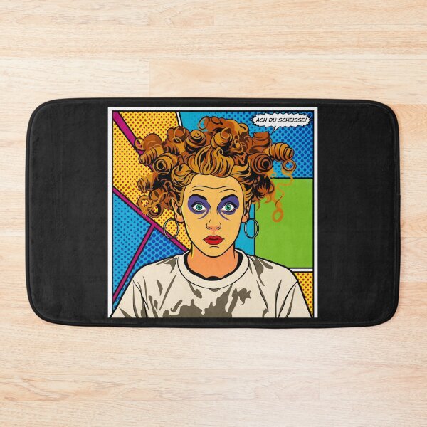 Artikelvorschau, Pop Art Grafik Frau wirren Haaren Portrait ach du Sch... buntes Festival entworfen und verkauft von G-M-Designs.