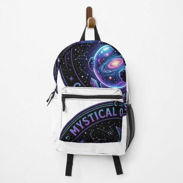Item preview, Mystical Odyssey Cosmic Crystal Cat Galaxy Space Emblem designed and sold by JeevanStickers.