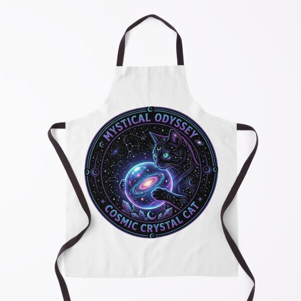 Item preview, Mystical Odyssey Cosmic Crystal Cat Galaxy Space Emblem designed and sold by JeevanStickers.