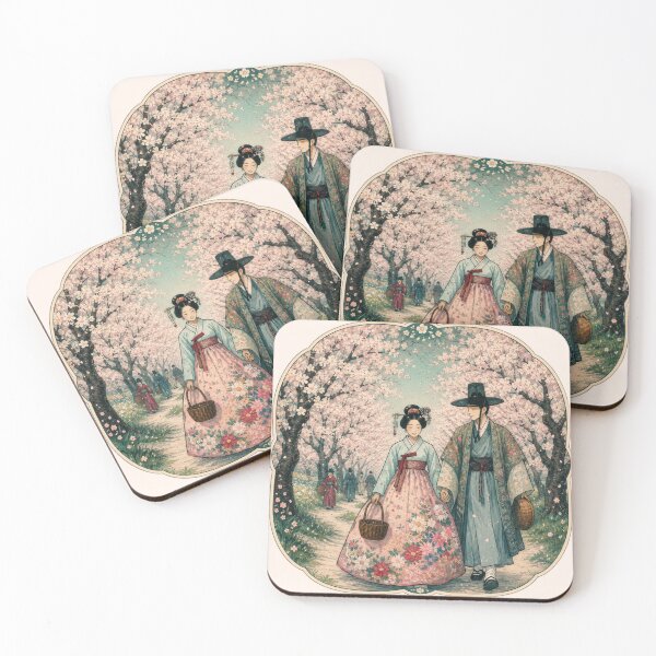 Item preview, Joseon Couple Cherry Blossoms Romance K-drama designed and sold by NerdiPop.