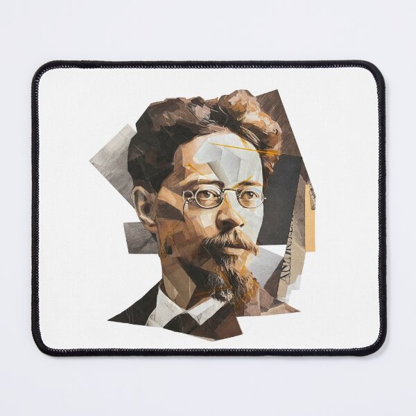 Item preview, Anton Chekhov – Literary Collage Portrait Art Print | Russian Short Story Theatre Poster designed and sold by OzzFrequency.