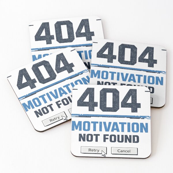 Item preview, 404 Motivation Not Found – Tech Glitch Funny Error Design (Retry / Cancel) designed and sold by MartBook.