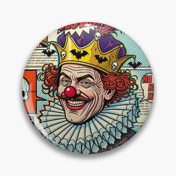 Item preview, Pop art graphic of a man with a crown, a harlequin portrait, colorful festival designed and sold by G-M-Designs.