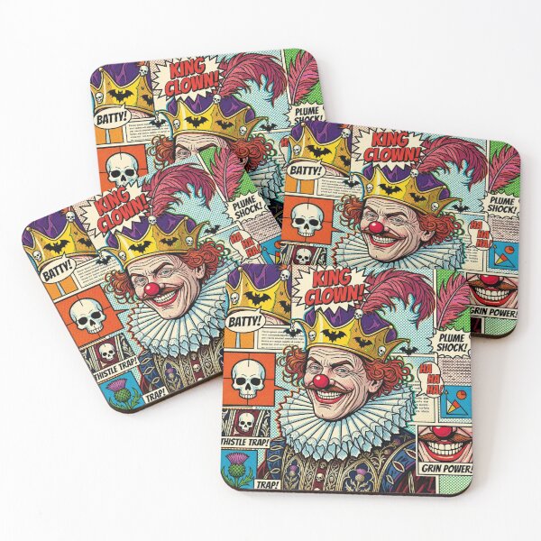 Item preview, Pop art graphic of a man with a crown, a harlequin portrait, colorful festival designed and sold by G-M-Designs.