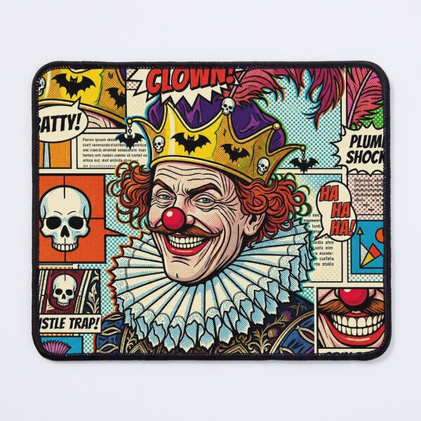 Item preview, Pop art graphic of a man with a crown, a harlequin portrait, colorful festival designed and sold by G-M-Designs.