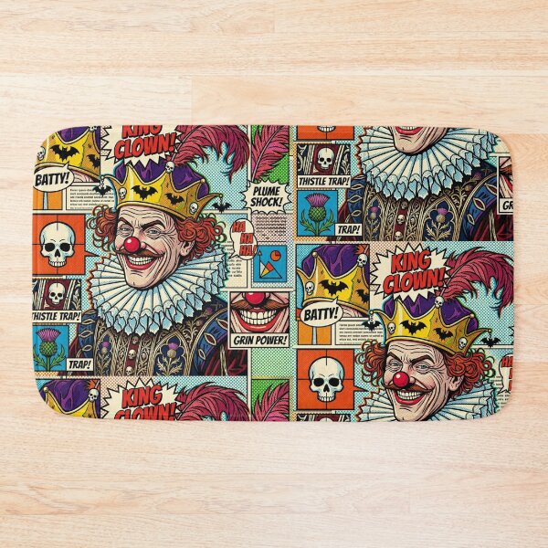 Item preview, Pop art graphic of a man with a crown, a harlequin portrait, colorful festival designed and sold by G-M-Designs.