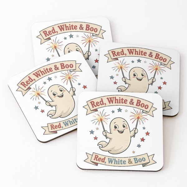 Item preview, Retro Fourth of July Ghost Red White and Boo Vintage designed and sold by  Bold Border Studio..