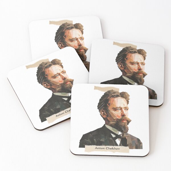 Item preview, Anton Chekhov – Literary Collage Portrait Art Print | Russian Short Story Theatre Poster designed and sold by OzzFrequency.