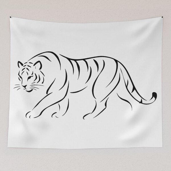 Item preview, Tiger Spirit – Minimalist Tiger Line Art | Modern wild nature design designed and sold by Fernhaven.