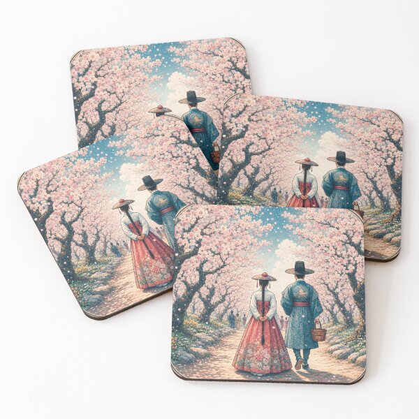 Item preview, Joseon Couple Cherry Blossoms Romance K-drama designed and sold by NerdiPop.