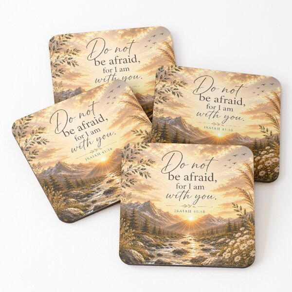 Item preview, Isaiah 41:10 Christian Mountain Sunrise Art | Do Not Be Afraid Scripture | Inspirational Faith Design | JW designed and sold by AdoptKM.