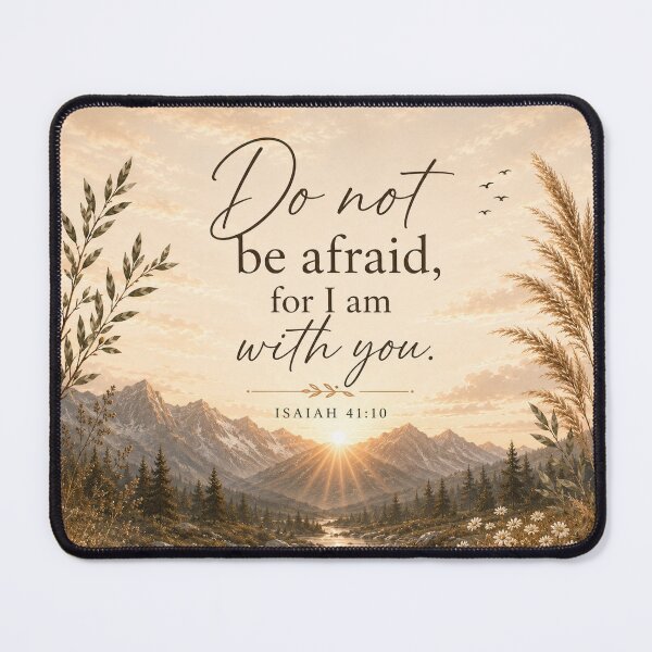 Item preview, Isaiah 41:10 Christian Mountain Sunrise Art | Do Not Be Afraid Scripture | Inspirational Faith Design | JW designed and sold by AdoptKM.