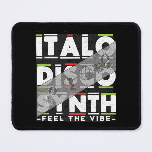 Item preview, Italo Disco Synth Feel The Vibe Retro Vintage Black designed and sold by Graphroad.