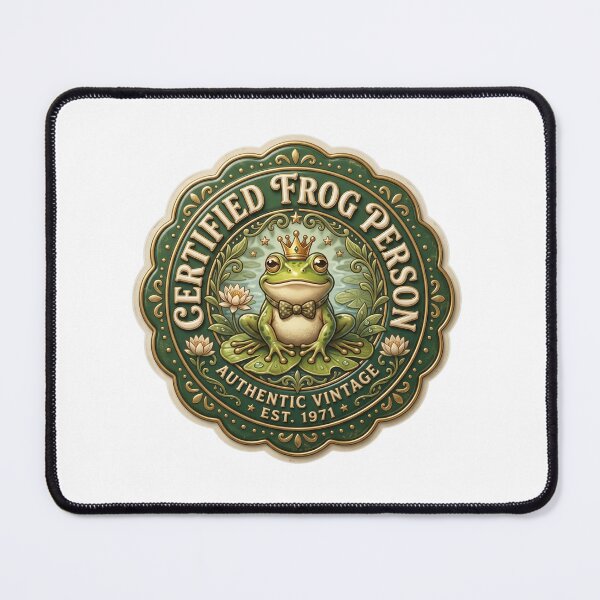Item preview, Certified Frog Person Vintage Badge Cottagecore designed and sold by pradeepvisuals.