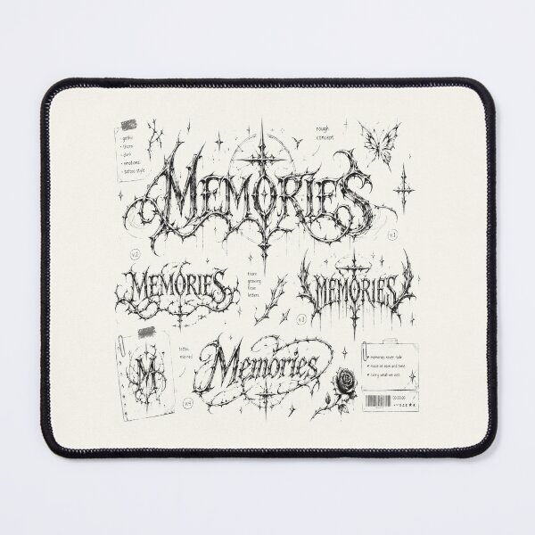 Item preview, Dark Gothic Memories Typography | Thorn Tattoo Inspired Lettering Design designed and sold by J&J's Creation.