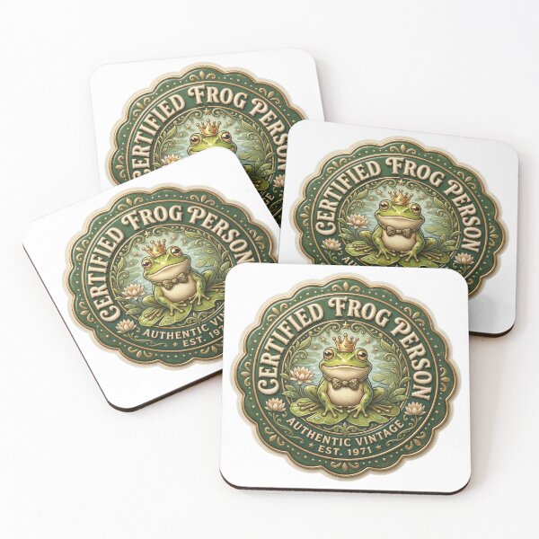 Item preview, Certified Frog Person Vintage Badge Cottagecore designed and sold by pradeepvisuals.