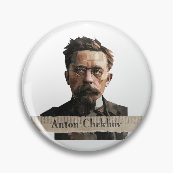 Item preview, Anton Chekhov – Literary Collage Portrait Art Print | Russian Short Story Theatre Poster designed and sold by OzzFrequency.