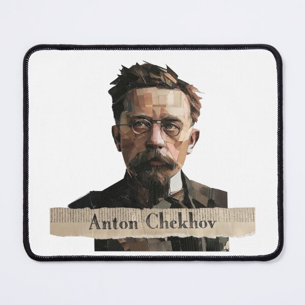 Item preview, Anton Chekhov – Literary Collage Portrait Art Print | Russian Short Story Theatre Poster designed and sold by OzzFrequency.
